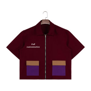 Camiseta transpirable ajustada con cremallera para hombre, camiseta de manga corta para entrenamiento en el gimnasio, ropa deportiva informal de verano, ropa de moda para entrenamiento - Product Image 1