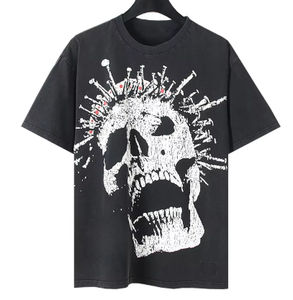 Venta al por mayor de diseño personalizado de gran tamaño Unisex 100% algodón de secado rápido estilo de la calle cuello redondo de manga corta Camiseta impresa en blanco de los hombres - Product Image 1