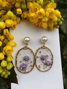 Boucles d'oreilles en laiton fleur d'oranger et fleur de sureau Art déco Design bijoux de mariage cadeaux pour femmes - Product Image 4