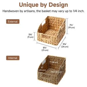 Cestas de Jacinto de Agua Tejidas a Mano con Asas, Caja de Almacenamiento Hecha a Mano, Ecológica, Natural, Decoración para el Hogar, Venta al por Mayor desde Vietnam - Product Image 2