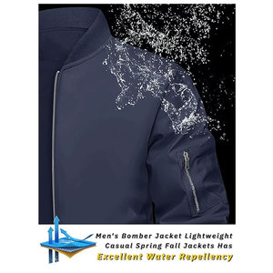 High Quality Custom Coated <b>Stand</b> Collar Bomber Jacket Unisex Winter Outdoor Windbreaker Plus Size OEM Wholesale Customized - Product Image 2