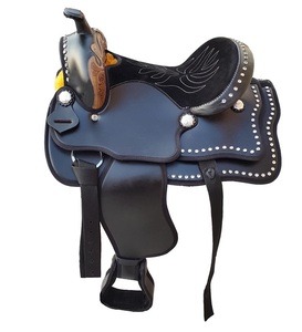 Sillín de caballo Inglés y occidental de calidad superior Diseño clásico de cuero genuino con sillines elegantes y duraderos de material sintético - Product Image 1