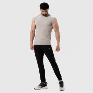 Slim Fit Essential Bottoms for Men <b>Black</b> Athletic <b>Pants</b> with Customizable Logo XL Size Lightweight Mid Waist Sports Wear - Product Image 4