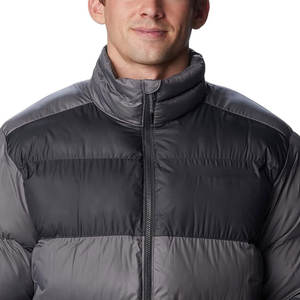 Stylish Men Puffer <b>Jacket</b> Stand Collar Front <b>Lightweight</b> Warm Insulation Modern Winter Fashion Design for Outdoor Adventures - Product Image 3
