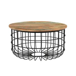 Meubles de maison Table basse en bois pour la décoration de la chambre et du salon Table basse en fer au design unique, moderne et antique - Product Image 3