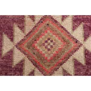 Alfombra Turca Vintage de Lana Roja, 2.8x10.6 pies - Product Image 3