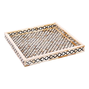 Bandeja de servicio rectangular con Incrustaciones de nácar con asas de inserción Bandeja de servicio de mesa de centro o artículos de servicio y artículos decorativos - Product Image 3