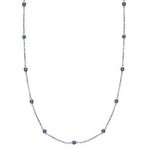 Collar de Oro Blanco de 14k con Diamantes Azules Fantasía (0.33ct) - Product Image 1