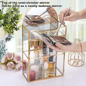 Boîte à bijoux vintage en verre et laiton, fabriquée à la main avec dimensions personnalisées pour le rangement et la décoration à la maison et au bureau, export en gros - Product Image 4