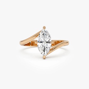 Anillo de compromiso con diamante en forma de marquesa sofisticado, 1.50 ct, E-F VS, diamante cultivado en laboratorio, oro macizo de 14K, engaste de garras, uso diario - Product Image 3