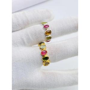 Anillo de turmalina con múltiples piedras preciosas de Plata de Ley 925 para mujer y niña, ajuste de bisel, joyería al por mayor para fiesta y boda - Product Image 2