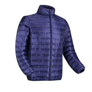 Fashionable Lightweight <b>Stand</b> Collar Front Logo Breathable Eco-Friendly Puffer Jacket for Men with Comfortable Fit Winter Wear - Product Image 1