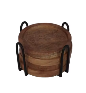 Sous-verres ronds durables en bois de la plus grande qualité Design minimaliste Taille personnalisée Parfait pour le thé et le café Sous-verres - Product Image 2