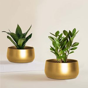 Venta al por mayor de macetas de flores de metal dorado para sala de estar, dormitorio, decoración interior del jardín del hogar al mejor precio - Product Image 2