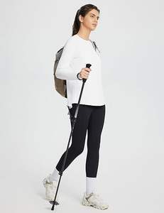 Tops deportivos personalizados para mujer, manga larga, bolsillo con cremallera, agujeros para el pulgar, transpirables, ligeros, elásticos activos, que absorben el sudor - Product Image 6