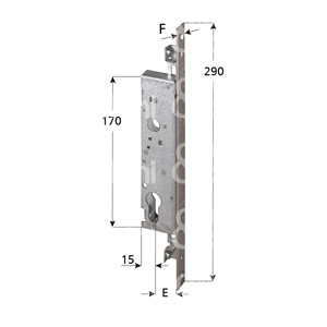 CERRADURA MORTISE para jambas 2 cerraduras Parte superior/inferior Cilindro delantero de acero inoxidable no incluido - Product Image 1