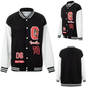 Veste universitaire Letterman en chenille à logo personnalisé unisexe de qualité supérieure à col montant décontracté OEM pour hommes et femmes - Product Image 4