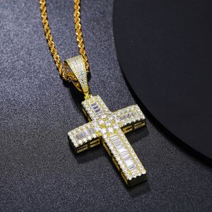 Colgante de Cruz con Diamantes VVS1 Cultivados en Laboratorio, Estilo Hip Hop, Corte Baguette, Estilo Celebridad, Regalo para Él y Ella - Product Image 1