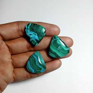 3 uds cabujones de malaquita azurita lote de piedras preciosas naturales para la fabricación de joyas 102Cts - Product Image 4