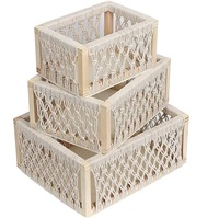 Hot Selling Product Macrame Opvouwbare Vruchten Opbergmand Keuken Groente Opberghouder Eettafel Decoratieve Mand