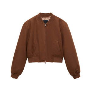 แจ็คเก็ตบอมเบอร์ผ้าทอสำหรับผู้หญิงพร้อมระบบทำความร้อนสำหรับฤดูหนาว ดีไซน์โซ่ ทรงหลวม สวมใส่สบายในอากาศหนาว ให้ความอบอุ่น เหมาะสำหรับใส่ในชีวิตประจำวัน - Product Image 1