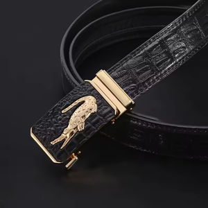 Mens Cow Hide <b>Leather</b> Belts Steel Buckle Waterproof Breathable High Quality Luxury OEM Customizable Custom Brand All Season - Product Image 3