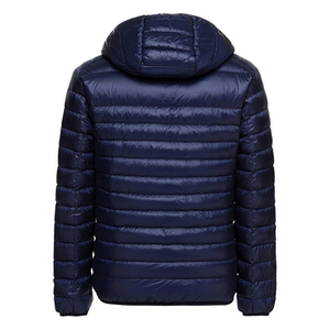 Veste en laine pour hommes coupe-vent col à capuche style High Street fermeture éclair eau OEM coque en nylon logo avant - Product Image 4