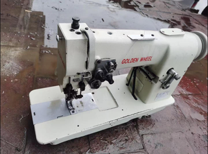 Máquina de coser plana de doble aguja con puntada picot, mango de plástico OEM, rueda dorada, nueva y usada, para bricolaje - Product Image 2