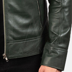 Veste d'hiver à col rabattu à prix raisonnable pour hommes Taille personnalisable Cuir véritable avec toile Style High Street - Product Image 6