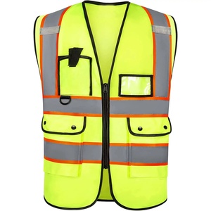 Chaleco de Seguridad Reflectante de Alta Visibilidad para Construcción, Ropa de Trabajo con Múltiples Bolsillos, para Día y Noche, 100% Poliéster, Malla con Cinta Reflectante de Alta Visibilidad - Product Image 1