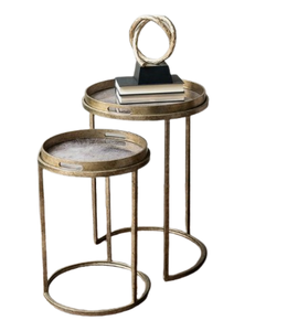 Meubles de salon Table gigogne Table gigogne à dessus arrondi enduit de poudre blanche Table gigogne la plus vendue par un exportateur indien - Product Image 5