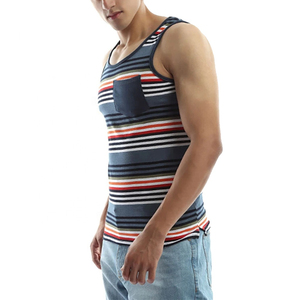Multi Color's Lining Print with Front Attached Pocket <b>Running</b> Tank Top With Custom Design Sleeveless <b>Singlets</b> Quick Dry Oem - Product Image 2