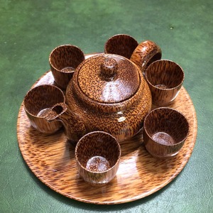 Eco Friendly Natural Coconut Wooden <b>Tea</b> Pot <b>Cup</b> <b>and</b> <b>Saucer</b> <b>Set</b> Cheap Price From Vietnam - Product Image 4