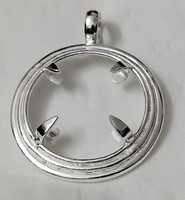 Nouveauté : Pendentif en argent sterling 925 de haute qualité, 25 mm, avec monture ouverte, plaqué or 18 carats, sans plomb ni nickel, respectueux de l'environnement