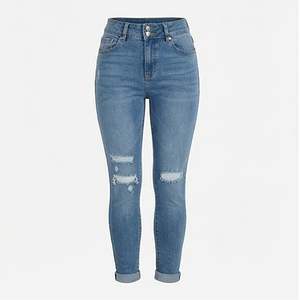 Premium <b>Stretch</b> High Waist Denim <b>Woman</b> Wide Leg <b>Jeans</b> Plus Size <b>Women's</b> Trousers Customized Color Breathable Cotton Streetwear - Product Image 1