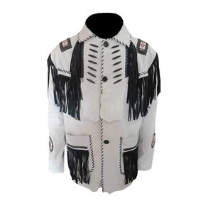 Chaqueta Vaquera de Cuero Genuino para Hombre con Costuras Resistentes, Cuello Alto, Impermeable y Transpirable para Uso en Exteriores en Invierno - Product Image 1
