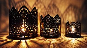 Tealight Metal <b>Candle</b> Stand Holder Metal Round Shaped Jaali Votive(3 Piece <b>Set</b>) - Product Image 6