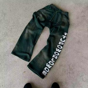 Custom printed Men <b>Distressed</b> Embroidery sweatpants at hot price and <b>top</b> selling - Product Image 3