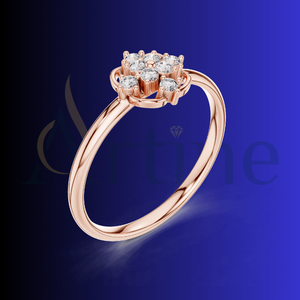 14K Diamond <b>Open</b> <b>Ring</b> with Heart Shape Stone for Engagement - Product Image 1