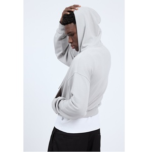 เสื้อมีฮู้ด410กรัมมีซิป100% อย่างยั่งยืนเสื้อผ้าผ้าฝ้ายฟอกสีแข็งจากเวียดนามสำหรับฤดูใบไม้ร่วง - Product Image 4