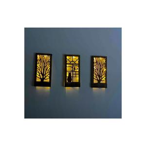 10k Set di arredamento 3 fata Led tavolo in legno casa regalo di notte lampada 36x18 decorazione da parete albero gatto uccello