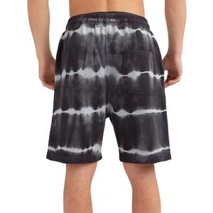 Venta al por mayor pantalones cortos de lana Tie-Dye personalizados para hombres pantalones cortos negros para hombre con forro polar suave, ropa de calle informal de verano - Product Image 2
