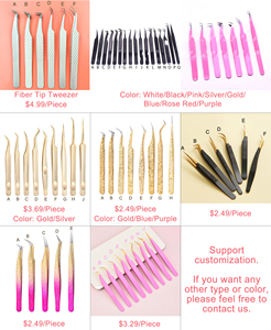 Custom <b>Manicure</b> Private logo Eyebrow <b>Tweezer</b> Lash Extension 90 Degree Eyelash <b>Tweezers</b> Fiber Tip <b>Tweezers</b> - Product Image 6