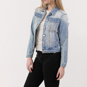 Chaqueta vaquera para uso en exteriores para mujer, chaqueta vaquera de diseño único para mujer, chaqueta vaquera de color sólido para mujer - Product Image 5