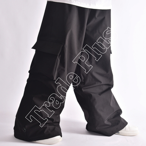 Pantalones de esquí de cintura elástica Unisex para hombre, pantalones de nieve holgados, impermeables, a prueba de viento, de talla grande, con cremallera estampada para - Product Image 2