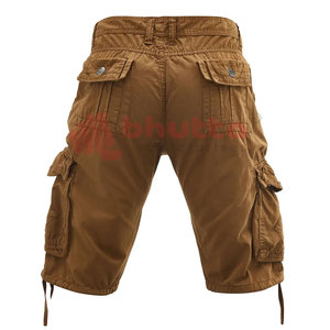 Shorts Cargo Homme Décontractés Taille Mi-Haute en Coton 100% de Qualité Supérieure avec Fermeture Éclair et Quatre Poches, Style Urbain, Séchage Rapide - Product Image 4
