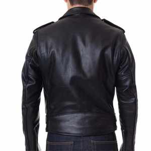 Classic Men's Black Genuine Leather Biker <b>Jacket</b> Slim Fit Motorcycle <b>Punk</b> Style Coat with Belt and Asymmetric Zipper Wholesale - Product Image 3