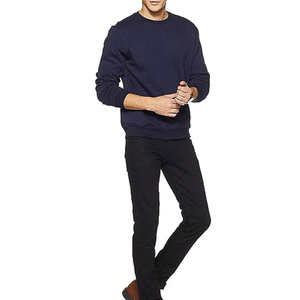 Sweat-shirt personnalisé Chemise lourde pour homme Col ras du cou Pull-over en polaire chaude Chemise à col côtelé - Product Image 5