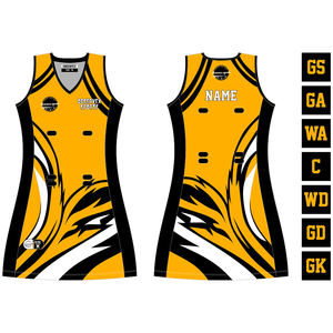 Uniforme de robe de Netball pour femmes professionnelles Premium Plus Size Bibs Technique d'impression par sublimation - Product Image 3