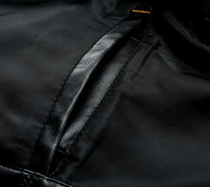 เสื้อแจ็กเก็ตหนังแกะแท้สำหรับผู้ชายเสื้อแจ็กเก็ตสไตล์ใหม่ออกแบบด้วยผ้าใบสไตล์ล่าสุด - Product Image 5